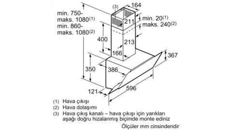 Profilo DVK6J671 Duvar Tipi Davlumbaz 60 Cm