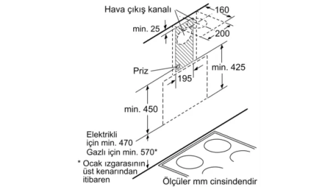 Profilo DVK6J671 Duvar Tipi Davlumbaz 60 Cm