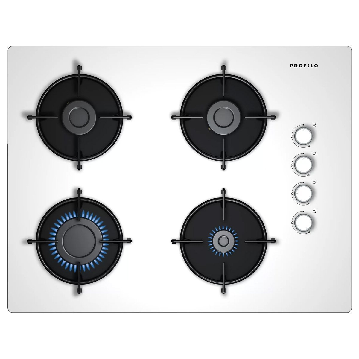 Profilo OO37P2O10D Sert Cam Beyaz Gazlı Ankastre Ocak 67 cm