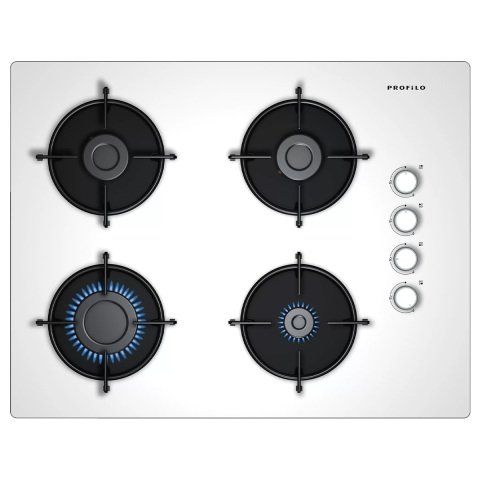 Profilo OO37P2O10D Sert Cam Beyaz Gazlı Ankastre Ocak 67 cm