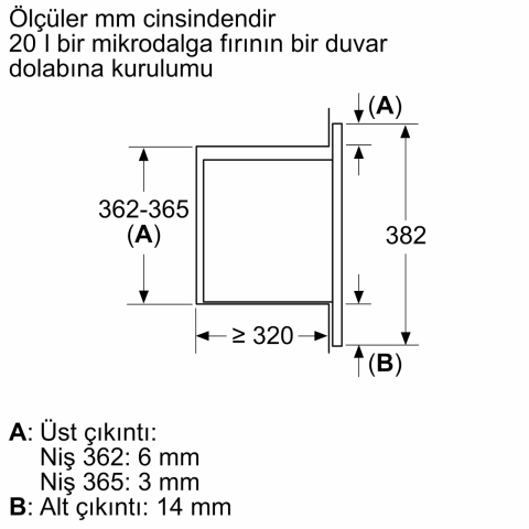 Profilo FRIAT8AB 60x38 cm Çelik Ankastre Mikrodalga