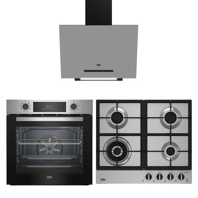 Beko Kolay Temizlik Inox Set (ADE 61743 I - BFM 430 I - BOMD D 6020 DWKI)