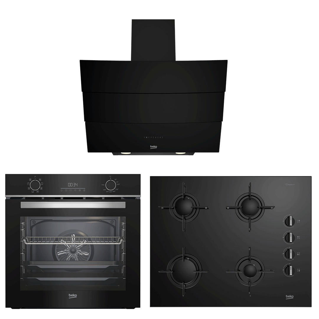 Beko Siyah Ekonomik Cam Set (BFC 430 S - BOCD T 6510 ES - ADE62540S)