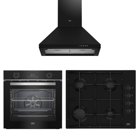 Beko Cam Fırınlı Süper Siyah Fırsat Set (ADP 61420 S - BFC 430 S - BOMD D 6110 ES)
