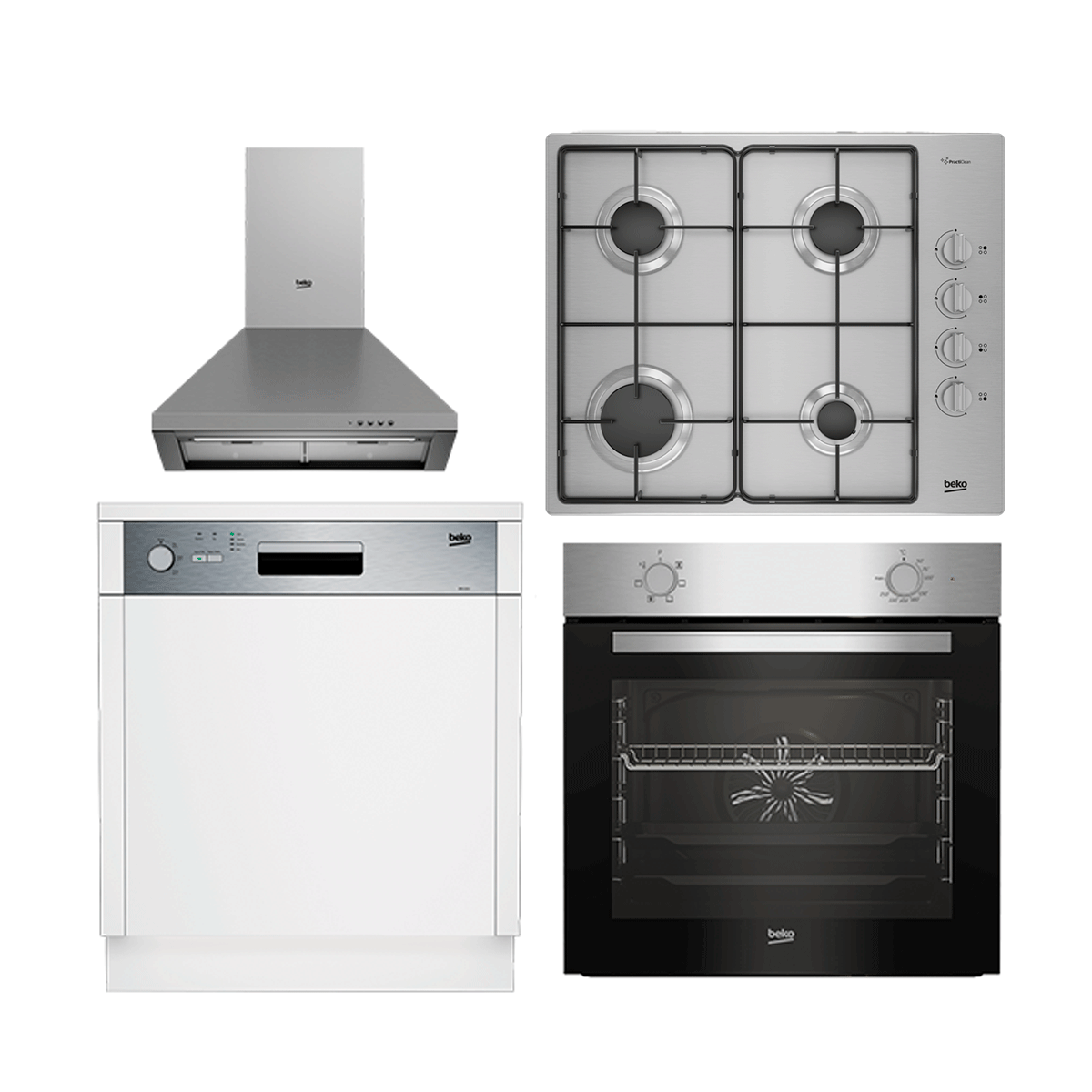 Beko Dörtlü Ekonomi Inox Set (ADP 61420 I - BFM 310 I - BOMD D 6110 EI - BMA 5130 I)