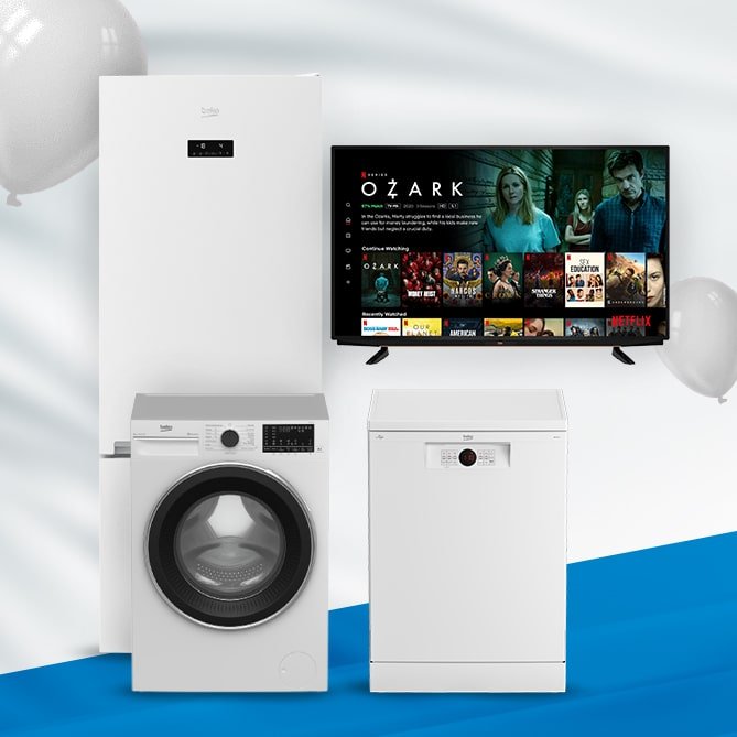 Beko Beyaz 4K TV'li Çeyiz Paketi