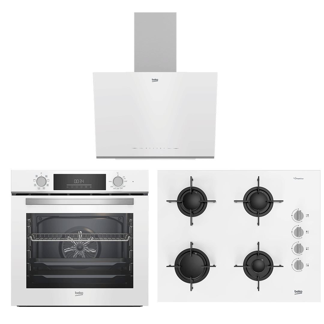 Beko Beyaz Cam Set (BDE 6062 B - BOCD T 6510 EB - BFC 430 B)