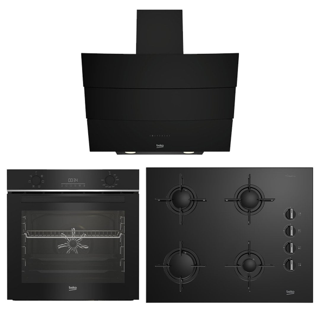 Beko Siyah Cam Set 5 (BFC 330 S - BOCD T 6510 ES - ADE 62540 S)