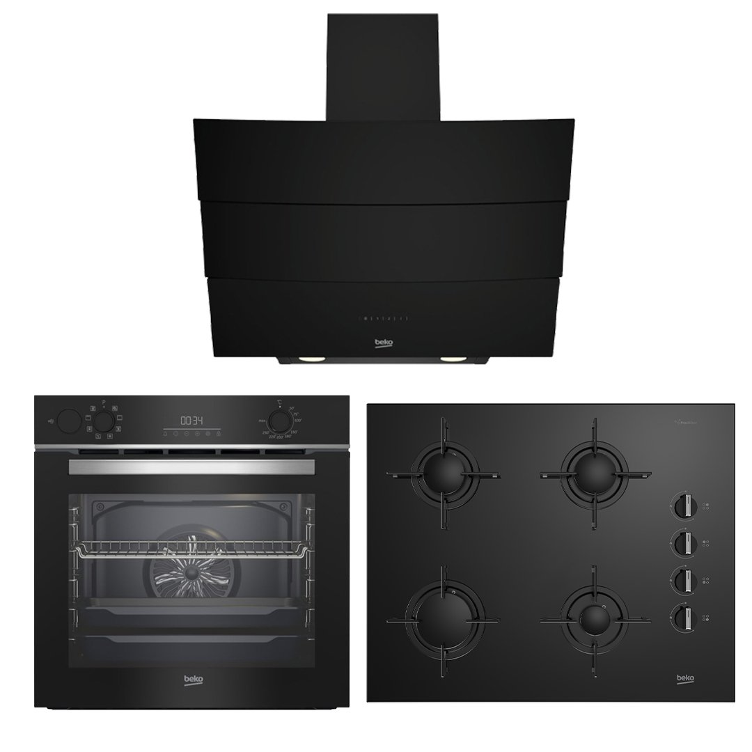 Beko Siyah Cam Set 6 (BFC 630 S - BOCD T 6510 ES - ADE 62540 S)