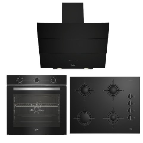 Beko Siyah Cam Set 7 (BFC 320 S - BOCD T 6510 ES - ADE 62540 S)