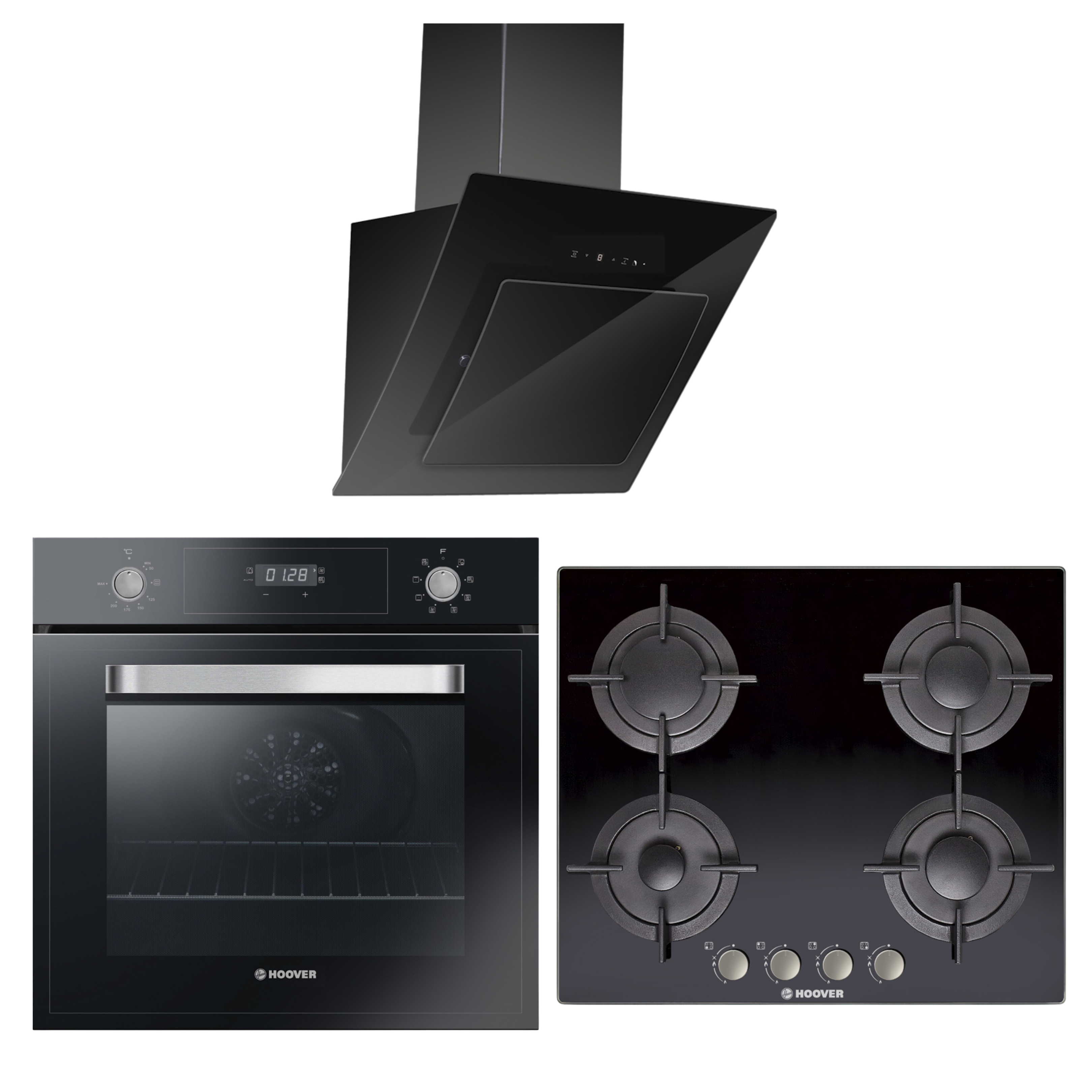 Hoover Star Siyah Cam Ankastre Set (HDM656BTK - HGV64SMCB - HOT3061BI)