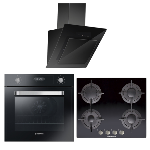 Hoover Star Siyah Cam Ankastre Set (HDM656BTK - HGV64SMCB - HOT3061BI)