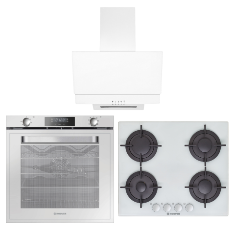 Hoover Lüks Beyaz Cam Ankastre Set (HDM656WTK - HGV64SMCW - HOAT 3150 WI)